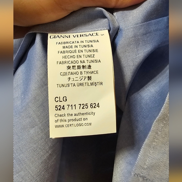 NWOT-Versace Collection Trend Sz.16½  42 Button  Down Shirt Flip Cuff   V-BL - Picture 13 of 15